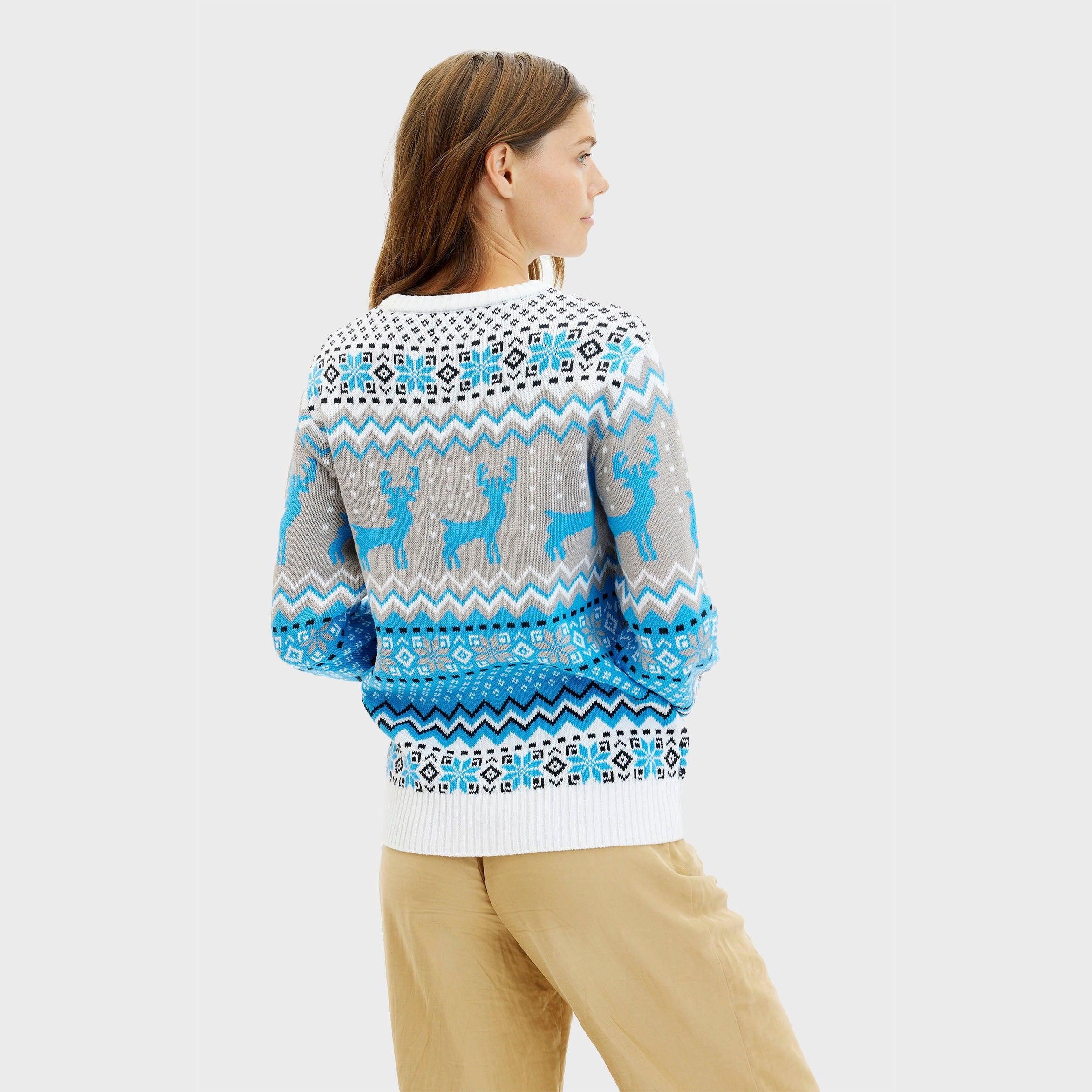 Traditional Blue Christmas Sweater β Women